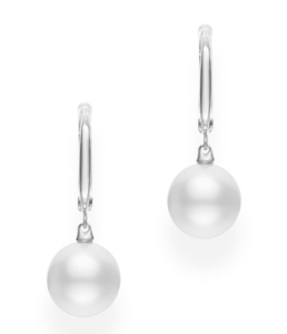 a pair of pearl earrings