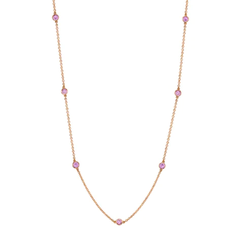 Pink Sapphire “By The Yard” Style Chain