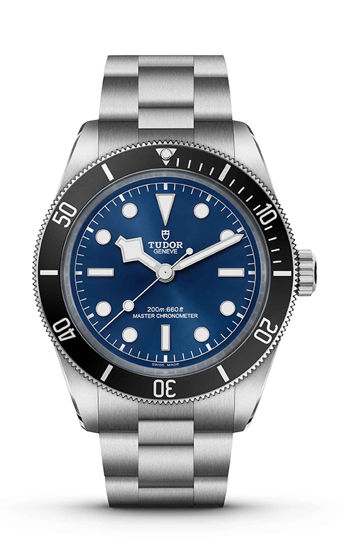A TUDOR stainless steel wrist watch with deep blue dial.