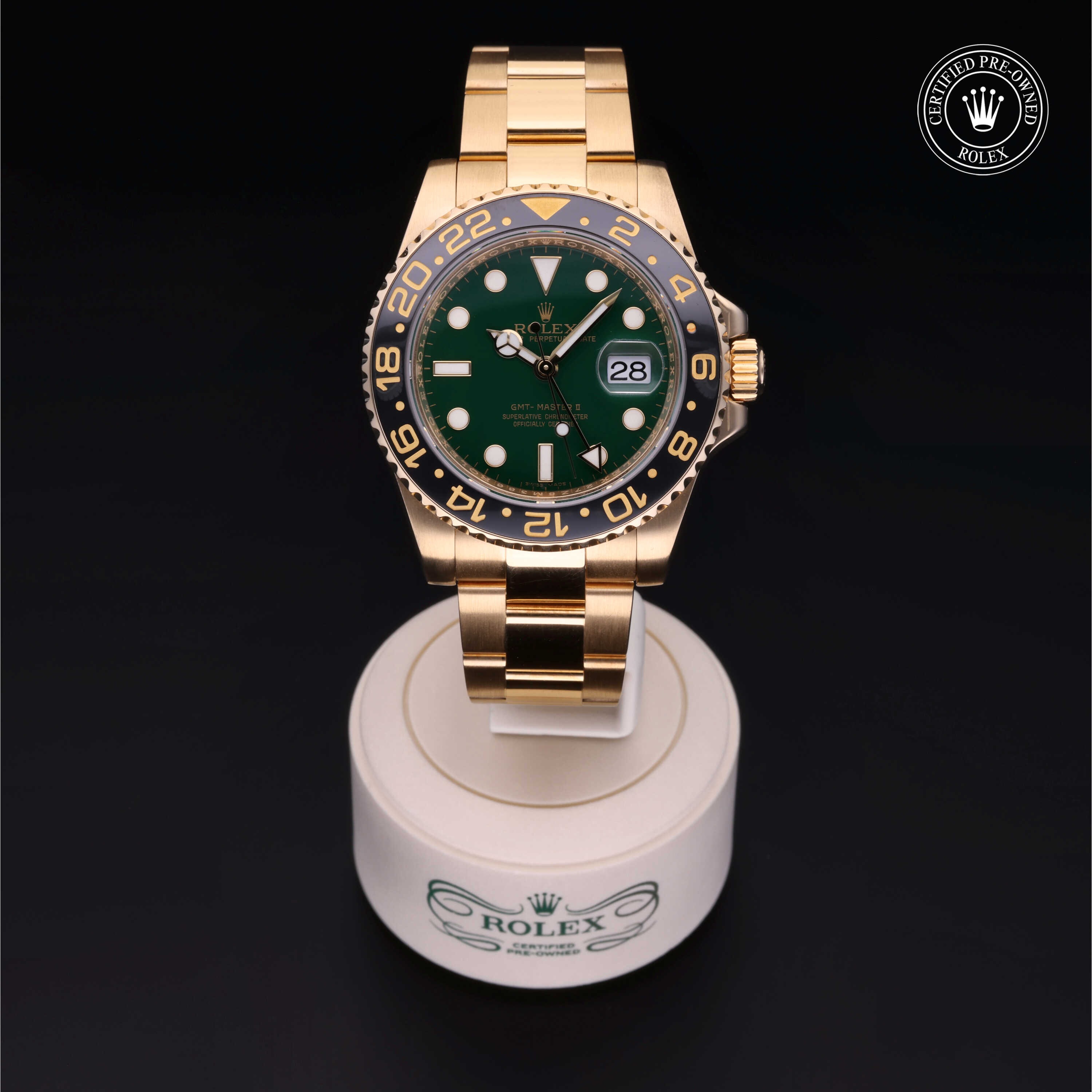 Rolex GMT-Master II in Gold 18 Carat Yellow M116718LN-0002 at Davidson & Licht