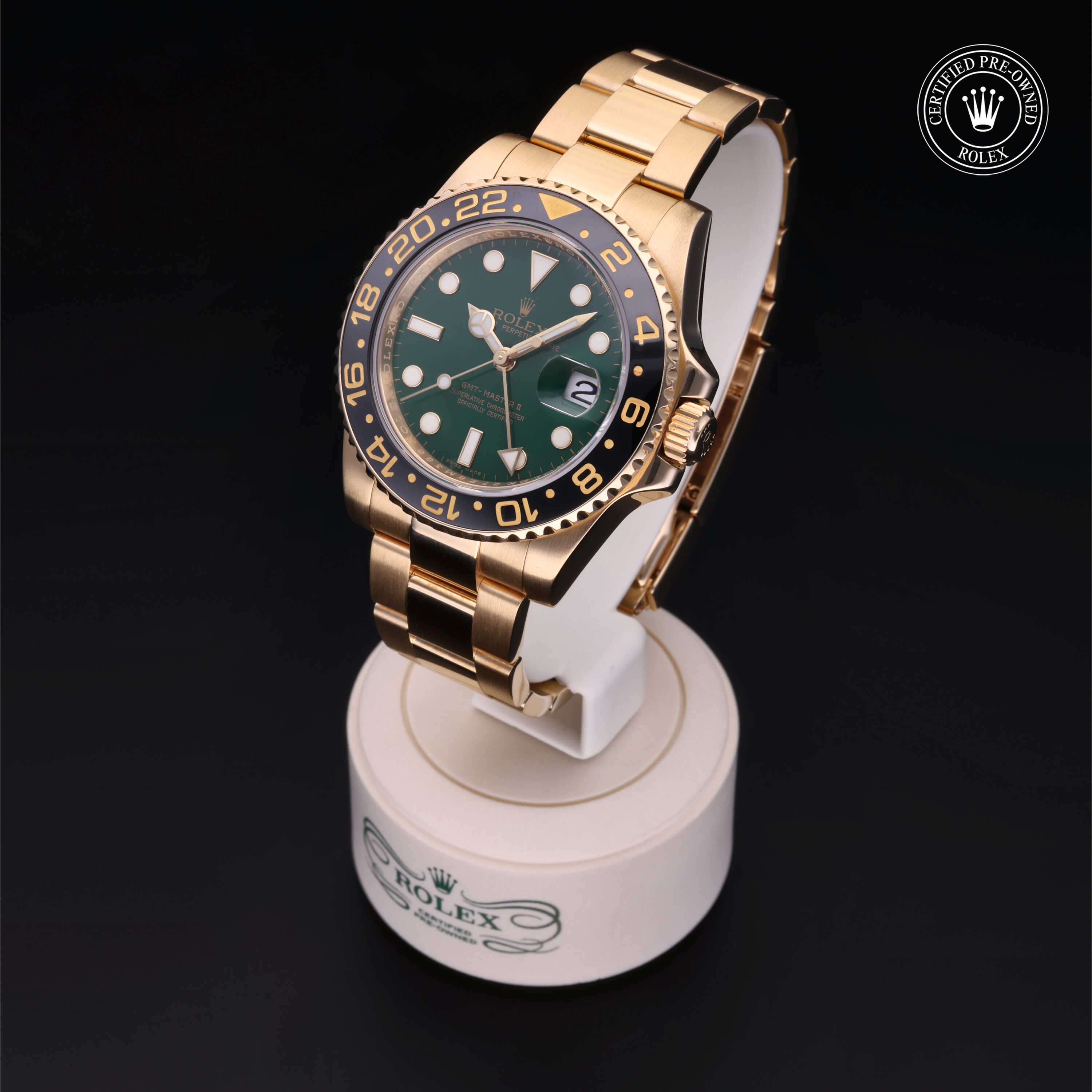 Rolex GMT-Master II in Gold 18 Carat Yellow M116718LN-0002 at Davidson & Licht